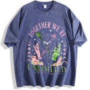 Together We're Unlimited vintage washed oversized T-shirt in Blue