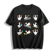 Goose Pickleball Geese Playing Pickleball for Team Cotton T-Shirt in Black