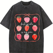 First Grade Teacher Vintage Washed T-Shirt in Black