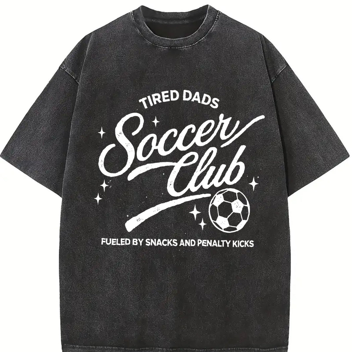 Tired Dads Soccer Club Vintage Washed T-Shirt in Black