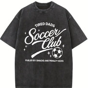 Tired Dads Soccer Club Vintage Washed T-Shirt in Black