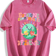 Everyone Communicates Differently Vintage Washed T-Shirt in Red