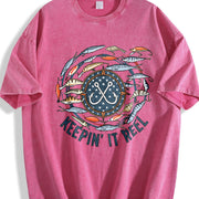 Keepin' It Reel Fish Vintage Washed T-Shirt in Red