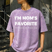 Moms Favorite Son Daughter I'm Mom's Favorite Golf Vintage Washed T-Shirt in Purple