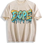 1 Pcs Heavy Adorable Vintage Washed T-Shirt in Beige