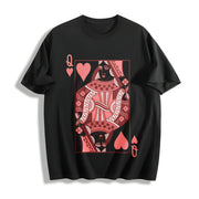 Queen of Hearts Mothers Day Cotton T-Shirt in Black