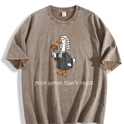 Goose Lawyer Law School Graduation Vintage Washed T-Shirt in Brown