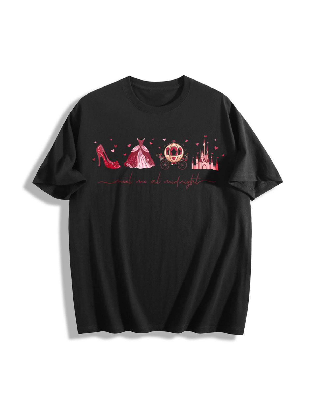 Fairytale Valentine Cotton T-Shirt in Black