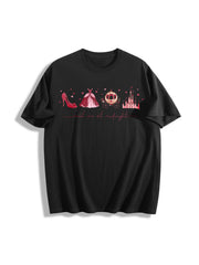 Fairytale Valentine Cotton T-Shirt in Black