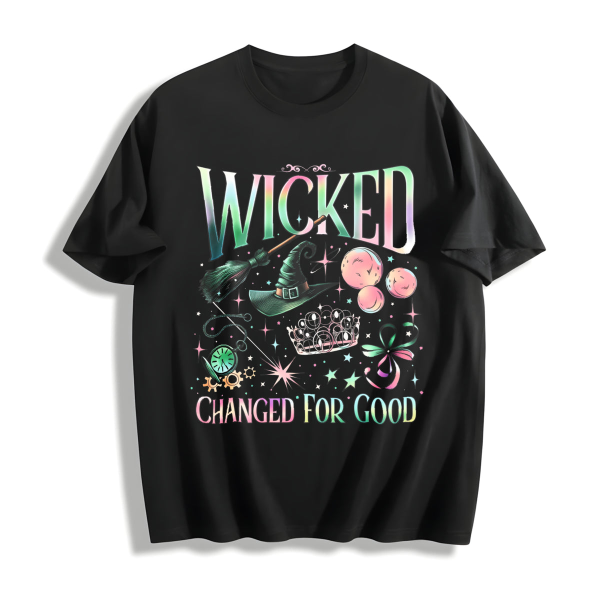 Wicked Wizard Movie Fan Cotton T-Shirt in Black