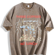 Acid Retro Vintage Washed T-Shirt in Brown