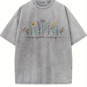 Teacher Helping Little Minds Grow Cute for Teachers vintage washed oversized T-shirt in Gray
