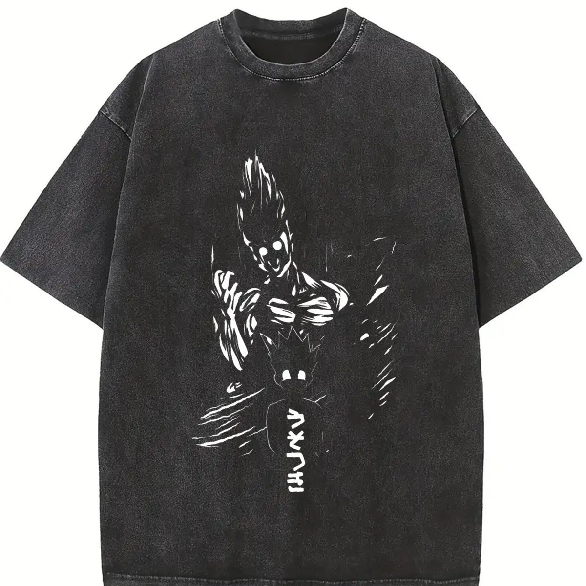 Retro Heavy Limited Gon Hunter X Hunter Anime Manga vintage washed oversized T-shirt in Black