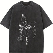 Retro Heavy Limited Gon Hunter X Hunter Anime Manga vintage washed oversized T-shirt in Black