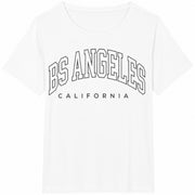 Flirla Los Angeles California Inspired Letter Cotton T-Shirt in White