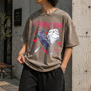 Butcher Blackbird Dark Romance Vintage Washed T-Shirt in Brown