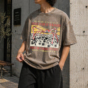 I Have Made It Awkward Japanese Spider Crab Vintage Washed T-Shirt in Brown