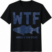Fishing: WTF Where's the Fish Cotton T-Shirt in Black