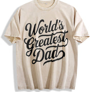 World's Greatest Dad Vintage Washed T-Shirt in Beige