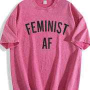 Feminist AF Feminism Vintage Washed T-Shirt in Red