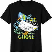 One Silly Goose Mom Cotton T-Shirt in Black