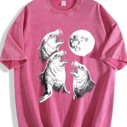 Seal Moon Pepper Sea Lion Vintage Washed T-Shirt in Red