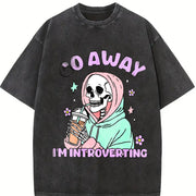 Introvert Vibes for Weekend Warriors Vintage Washed T-Shirt in Black