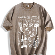Italian Girl Retro Italy Vintage Washed T-Shirt in Brown