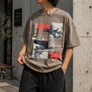 F-22 Raptor Vintage Washed T-Shirt in Brown
