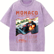 Monaco 1984 Classic 90s Vintage Washed T-Shirt in Purple