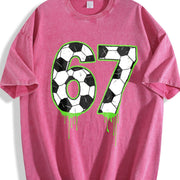 67 Soccer Vintage Washed T-Shirt in Red