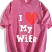 I Love My Wife Vintage Washed T-Shirt in Red