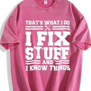 I Fix Stuff 1 Pcs Heavy Vintage Washed T-Shirt in Red