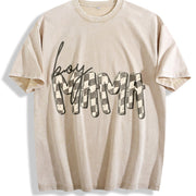 Boy Mama Mothers Day for Mom Vintage Washed T-Shirt in Beige