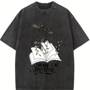 YOU HAD ME AT Dragons Vintage Washed T-Shirt in Black