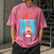 Studio Ghibli Ponyo and Sasuke Vintage Washed T-Shirt in Red