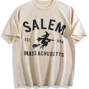 Halloween 1 Pcs Heavy Vintage Washed T-Shirt in Beige