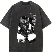 Gaara - Naruto Anime Manga For Anime Fan vintage washed oversized T-shirt in Black