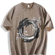 1 Pcs Heavy Adorable Vintage Washed T-Shirt in Brown