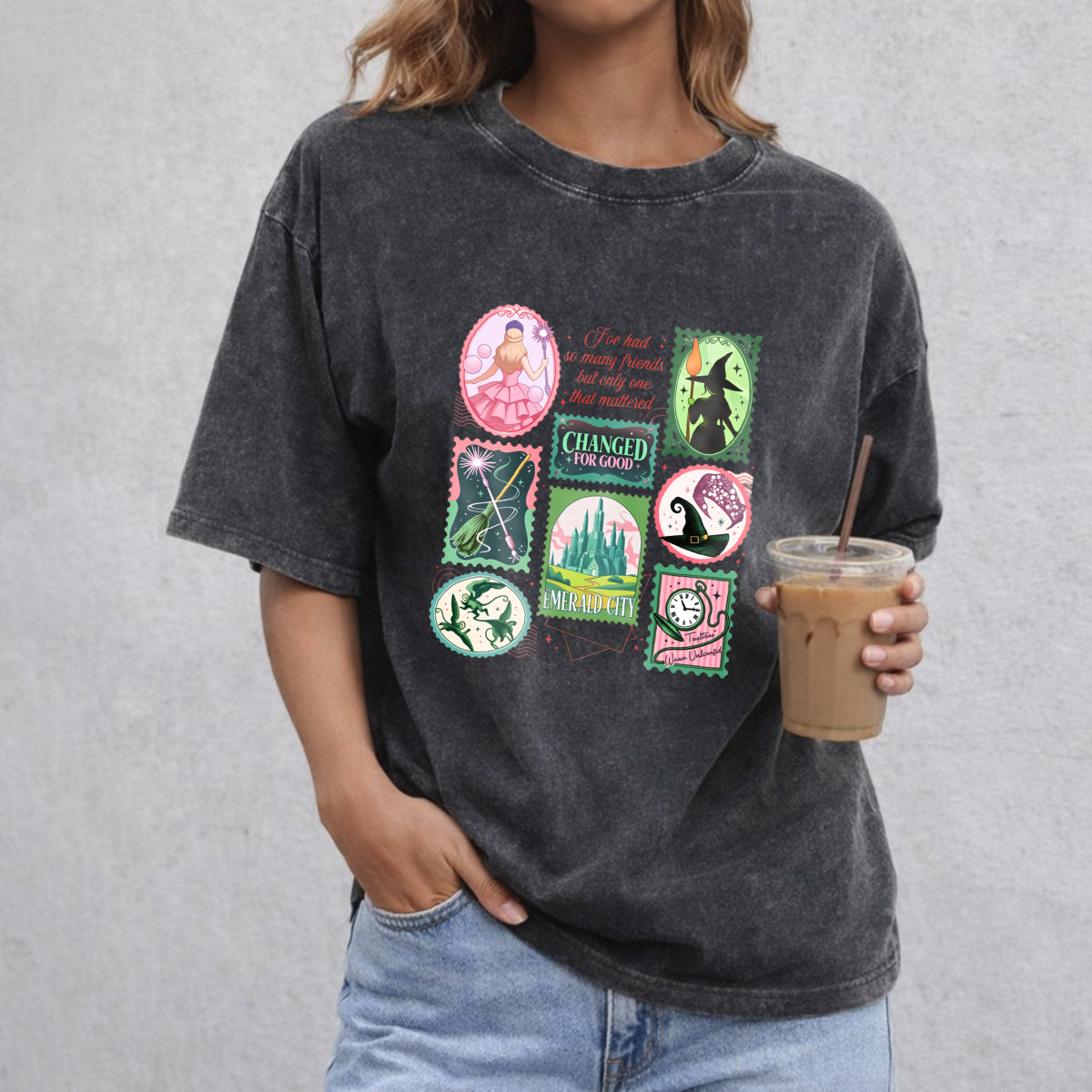 Wicked Changed For Good vintage washed oversized T-shirt in Black