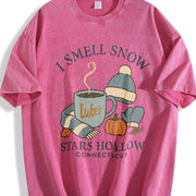 I Smell Snow Gilmore Girls Christmas Vintage Washed T-Shirt in Red