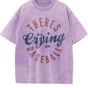 There’s No Crying in Baseball Mom Vintage Washed T-Shirt in Purple