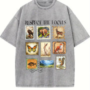 Respect the Locals Wildlife Vintage Washed T-Shirt in Gray
