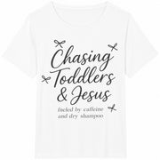 Chasing Jesus and Toddlers Cotton T-Shirt in White