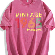 61st Birthday 1965 Original Parts Vintage Washed T-Shirt in Red