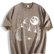 Duck 90s Retro Ducks Nature Moon ® Vintage Washed T-Shirt in Brown