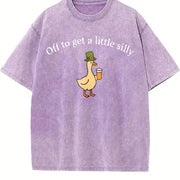 Off To Get A Little Silly St Patricks Day vintage washed oversized T-shirt in Purple