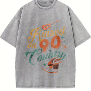 Raised on 90s Country Vintage Washed T-Shirt in Gray