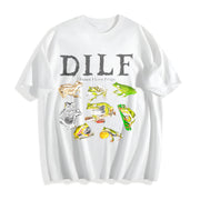 Dilf Damn I Love Frogs Frog 90s Cotton T-Shirt in White
