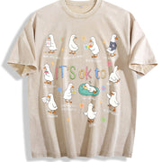 It's OK to Be Different Autism Goose vintage washed oversized T-shirt in Beige